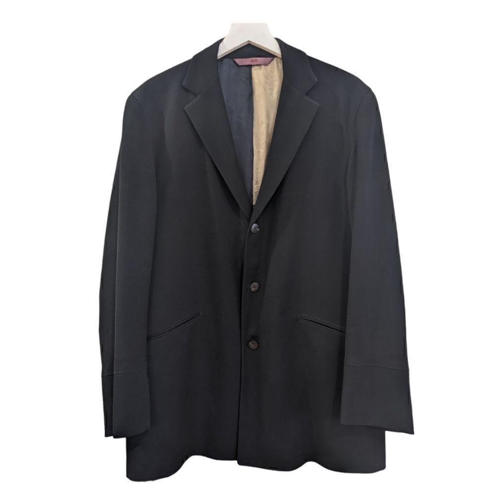 Massimo Bizzocchi Handmade Men's Three Button Black Blazer Size 44R